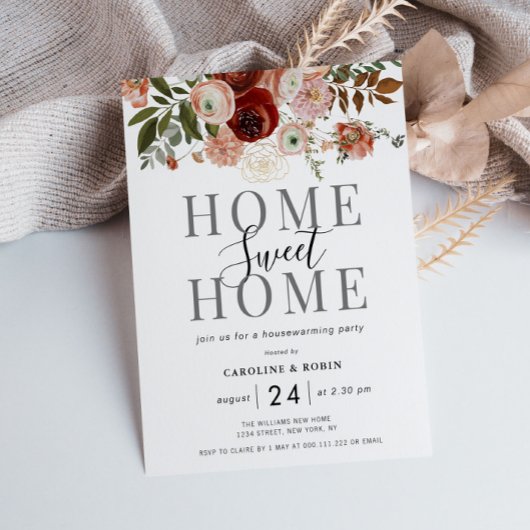 herfst bloemen uitnodiging voor het huishouden