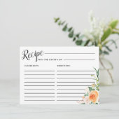 Herfst Bloemen Vrijgezellenfeest Recept Kaart (Staand voorkant)