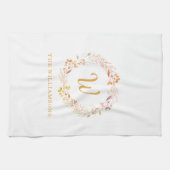 Herfst Bloemen Waterverf Rustiek Gepersonaliseerde Theedoek (Horizontaal)