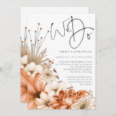 Herfst Bloemen We Do Script QR Code Trouwen Kaart (Voorkant / Achterkant)