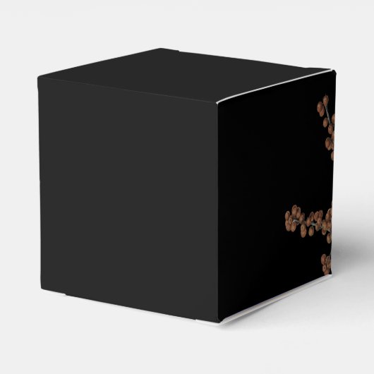 Herfst Bloemen Zwart Waterverf Herfst Bruiloft Bedankdoosjes (Achterkant)