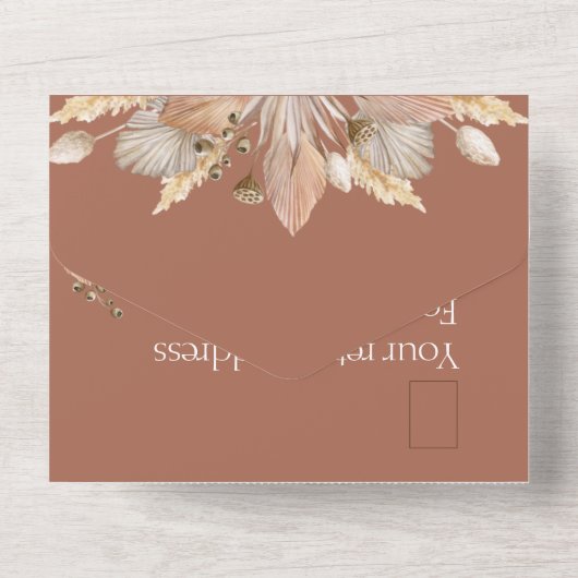 Herfst Bloemenbruiloft Alles in een Uitnodiging me (Achterkant)