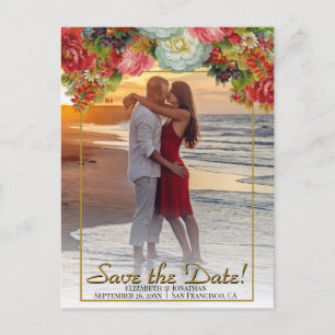  herfst bloemenbruiloft bewaar de datum foto briefkaart