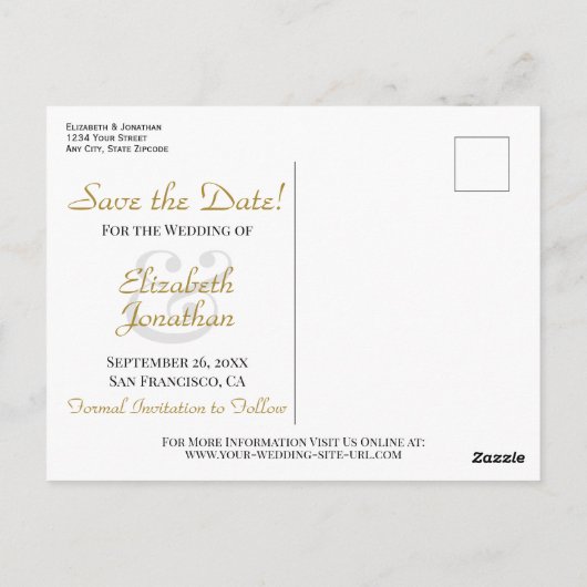 herfst bloemenbruiloft bewaar de datum foto briefkaart (Achterkant)