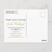 Herfst Bloemenbruiloft Save the Date Calendar Briefkaart (Achterkant)