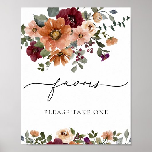 Herfst Bloemengunsten neem er een Poster (Voorkant)