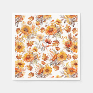 Herfst bloemenpatroon B01 Servet