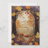 Herfst Bloemenpompoen rustieke bruiloft Kaart (Voorkant)