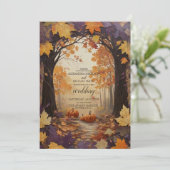 Herfst Bloemenpompoen rustieke bruiloft Kaart (Staand voorkant)