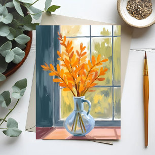 Herfst Bloemenvase Aquarel Briefkaart