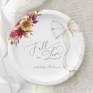 Herfst Bloemige Baby Shower Papieren Borden Bordje