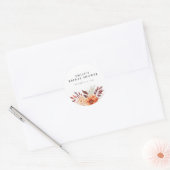 Herfst Bloemige Boho Bruidsmeisjesfeest Ronde Sticker (Envelop)