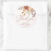 Herfst Bloemige Bruidsborrel Dank Je Ronde Sticker (Tas)