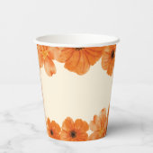 Herfst bloemige bruidsdouche papieren bekers (Achterkant)