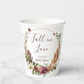 Herfst Bloemige Bruidsfeest Papieren Bekers (Achterkant)