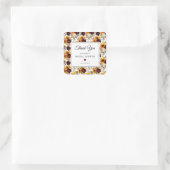 Herfst bloemige dankjewel bruids douche vierkante sticker (Tas)