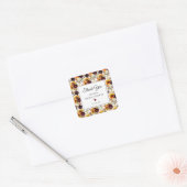 Herfst bloemige dankjewel bruidsfeestje vierkante sticker (Envelop)