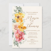 Herfst Bloemige Elegante Bloem Bruiloft Uitnodigin Kaart (Voorkant)