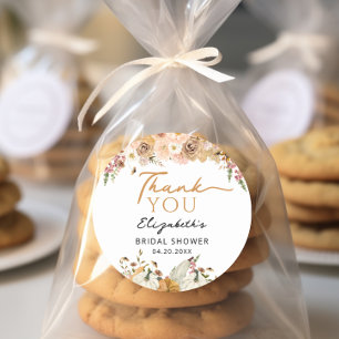 Herfst Bloemige Pompoen Dank Je Favoriet Ronde Sticker