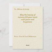 Herfst Bloemige Thanksgiving Personaliseerbaar Feestdagenkaart (Achterkant)