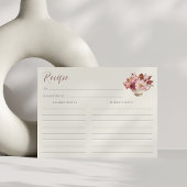 Herfst Bloemige Theekop Bruiloft Recept Kaart