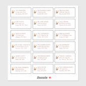 Herfst bloemige trouwgast Ontvanger Naam Adres Sticker (Vel)