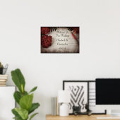 Herfst Bloemige Welkom Op Onze Bruiloft Poster (Thuiskantoor)