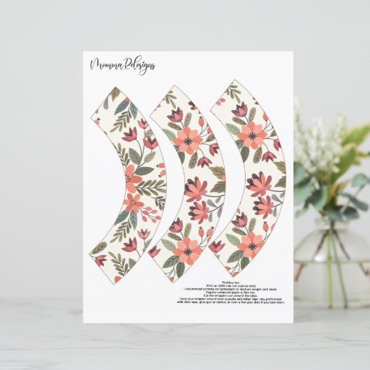 Herfst bloemkool Cupcake wrapper Autumn cupcake wr (Staand voorkant)