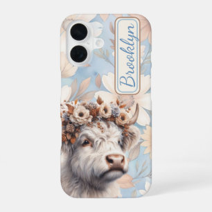 Herfst Bloemrijke Hoogland Koe iPhone 16 Hoesje