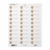 Herfst bloemrijke roestbruine beige neutraal etiket (Full Sheet)