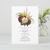 Herfst Bloemstuk Bruidsmeisjes Lunch Kaart (Staand voorkant)