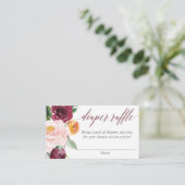 Herfst Bloesem Bordeaux Luier Raffle Kaarten (Staand voorkant)