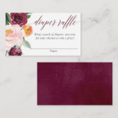 Herfst Bloesem Bordeaux Luier Raffle Kaarten (Voorkant / Achterkant)