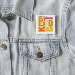 Herfst Blok Fest Retro Type Buurt Event Vierkante Button 5,1 Cm
