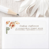 Herfst Blooms Elegant Waterverf Etiket (Insitu)