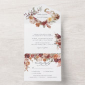 Herfst Blooms Wedding Crest All In One Uitnodiging (Binnen)