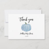 Herfst Blue Pumpkin Baby shower Dank u wel Bedankkaart (Voorkant)