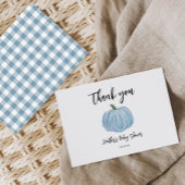 Herfst Blue Pumpkin Baby shower Dank u wel Bedankkaart