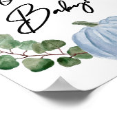 Herfst Blue Pumpkin Boy Baby shower Oh Baby Poster (Hoek)