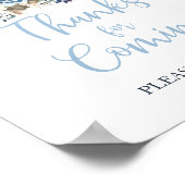 Herfst Blue Pumpkin Boy Shower Bedankt voor de kom Poster (Hoek)