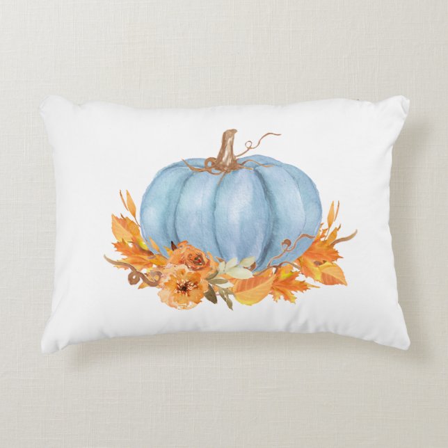 Herfst Blue Pumpkin en Rainbows Accent Pillow Accent Kussen (Voorkant)