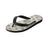 Herfst Blue Pumpkin Rustic Cute Gray Wood Kinder Teenslippers (Schuin)