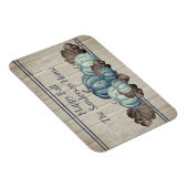 Herfst Blue Pumpkin Rustic Cute Gray Wood Magneet (Rechterzijde)