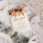Herfst Blush Boho Wilde Bloemen | Baby Shower Kaart