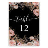 Herfst Blush Roze Zwarte Waterverf Bloemen Roos Go Kaart (Achterkant)