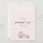 Herfst Blush Twin Vrouwelijke Pompoen Baby shower Kaart (Achterkant)