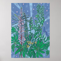 Herfst Boeket Bluebonnet Wildflower Bloemschets