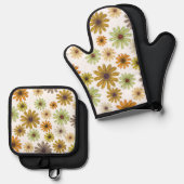 Herfst Boeket Oven Mitt en Pot Houders Ovenwant & Pannenlap Set (Voorkant / Achterkant)
