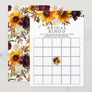 Herfst Boeket Zonnebloemen Bloemen Bingo Spel Kaart