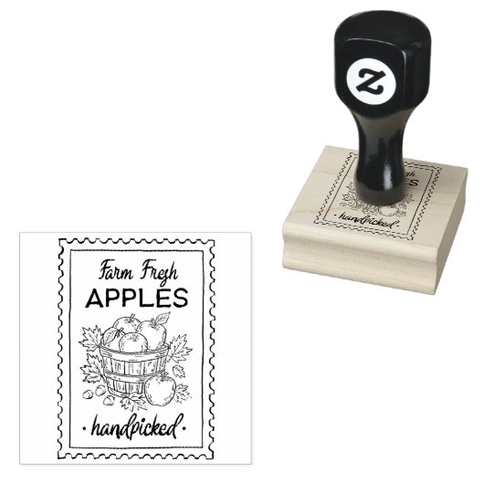 Herfst Boerderij Fresh Apple Quote Stamp Rubberstempel (Gestempeld)